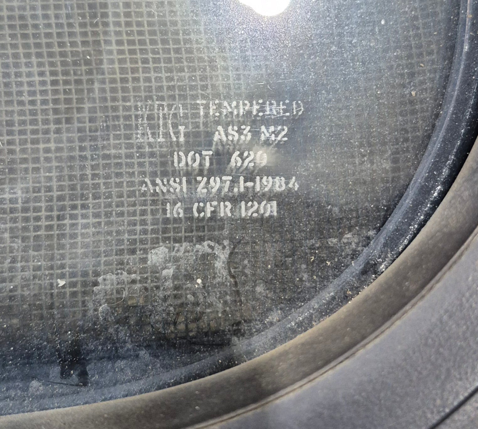 Used Black Radius Opening Window : 11 1/2" W x 21 1/4" H x 1 3/4" D - Young Farts RV Parts