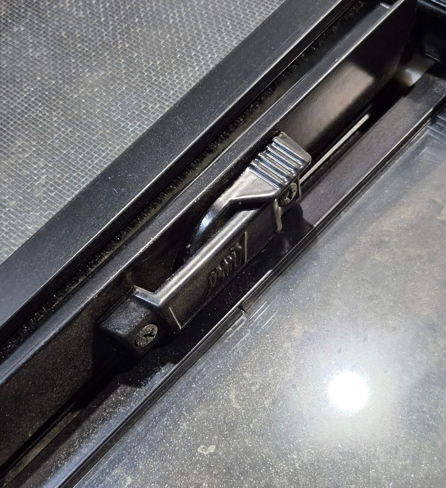 Used Black Radius Opening Window : 11 1/4" W x 47 1/4" H x 1 3/4" D - Young Farts RV Parts