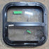 Used Black Radius Opening Window : 15 1/4" W x 15 1/4" H x 1 3/8" D - Young Farts RV Parts