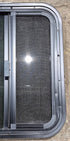 Used Black Radius Opening Window : 17 1/2" W x 21 1/2" H x 1 1/4" - Young Farts RV Parts