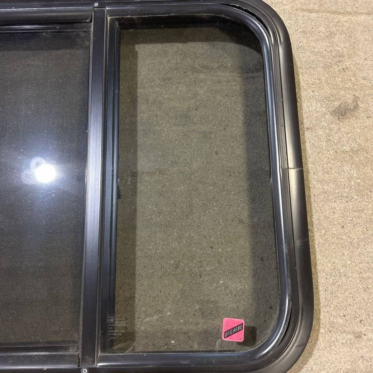 Used Black Radius Opening Window - 19.875 X 19.875 X 1.875 - Young Farts RV Parts