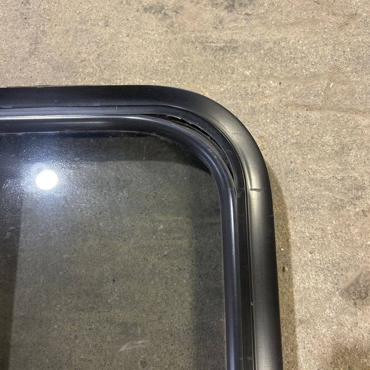 Used Black Radius Opening Window - 19.875 X 19.875 X 1.875 - Young Farts RV Parts
