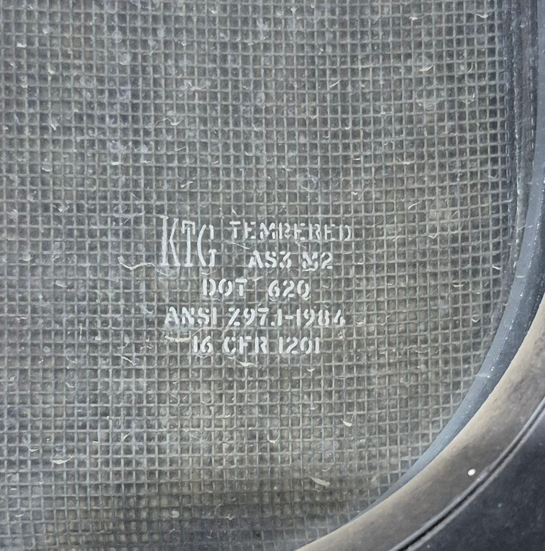 Used Black Radius Opening Window : 21 1/4" W x 47 1/4" H x 1 3/4" D - Young Farts RV Parts