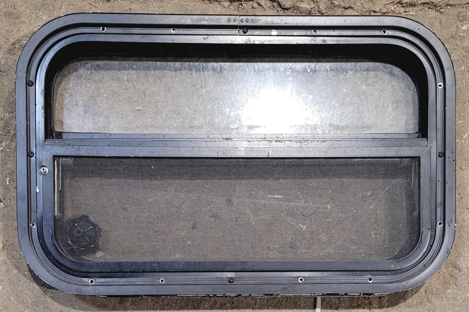 Used Black Radius Opening Window : 23 1/2