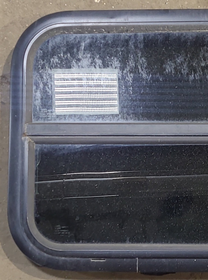 Used Black Radius Opening Window : 23 1/2" W x 17 1/2" H x 1 7/8" D - Young Farts RV Parts