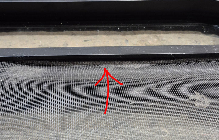 Used Black Radius Opening Window : 23 1/4" W x 14 1/4" H x 1 7/8" - Young Farts RV Parts