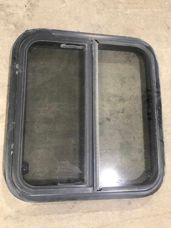Used Black Radius Opening Window : 23 1/4" W x 21 1/4" H x 2" - Young Farts RV Parts