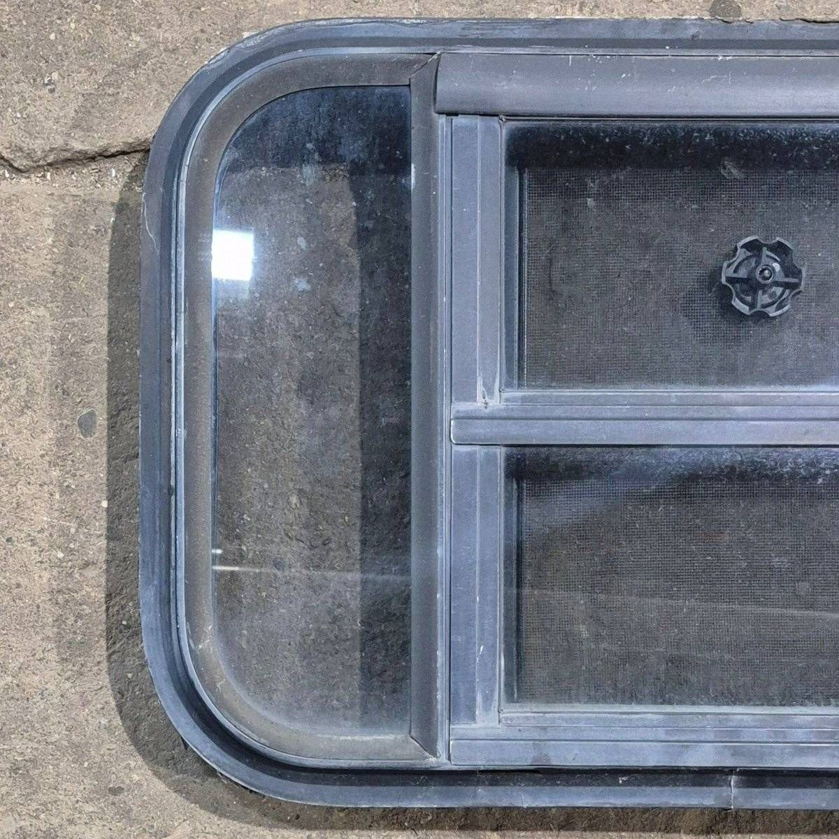 Used Black Radius Opening Window - 23 1/8" X 14 1/2" X 1 7/8" - Young Farts RV Parts
