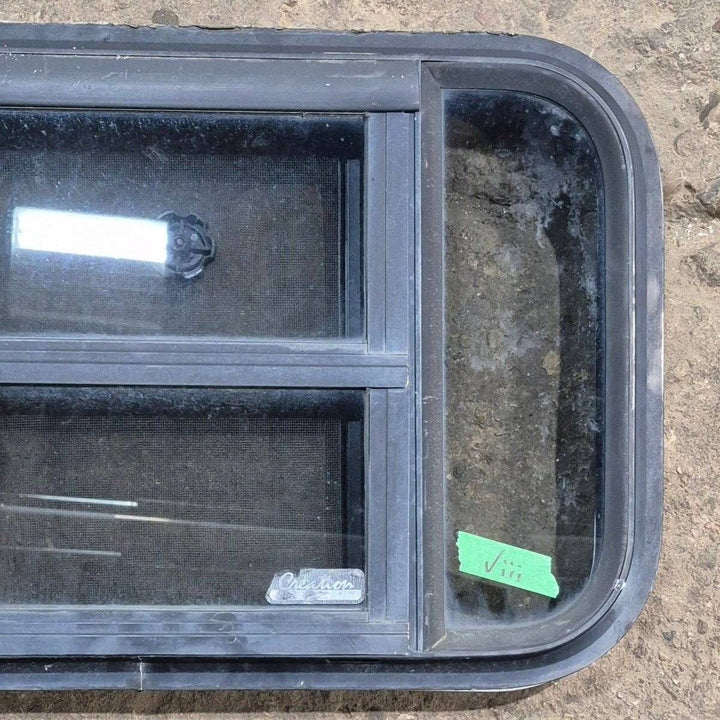 Used Black Radius Opening Window - 23 1/8" X 14 1/2" X 1 7/8" - Young Farts RV Parts