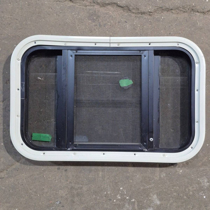 Used Black Radius Opening Window : 23" X 14.25" X 1.875" - Young Farts RV Parts