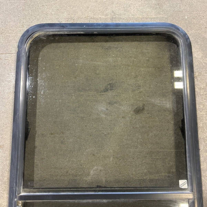 Used Black Radius Opening Window - 23.25 X 34.5 X 1.875 - Young Farts RV Parts