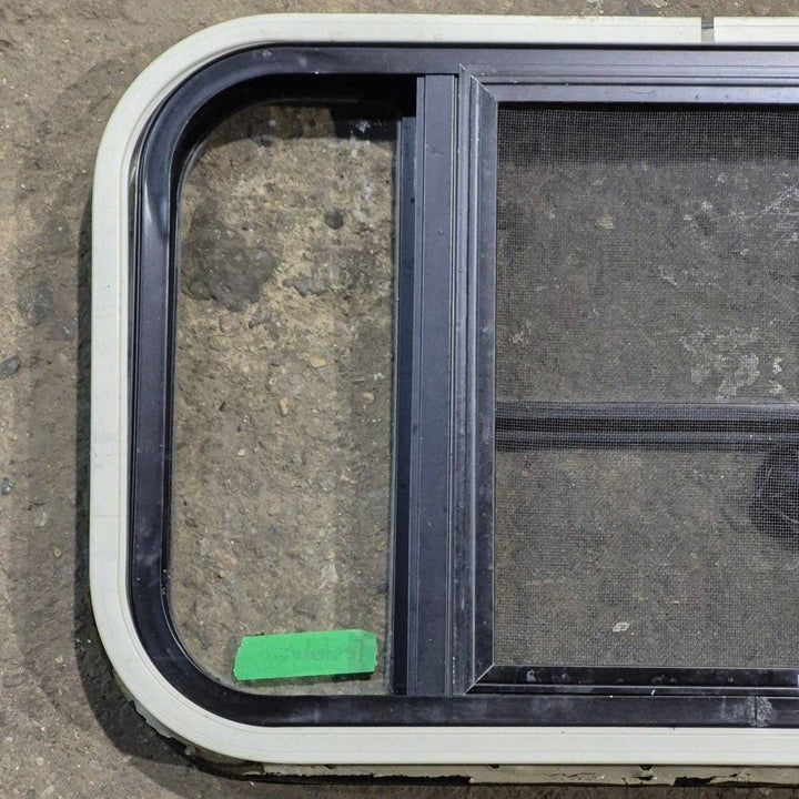 Used Black Radius Opening Window - 23.625 X 14.875 X 1.625 - Young Farts RV Parts