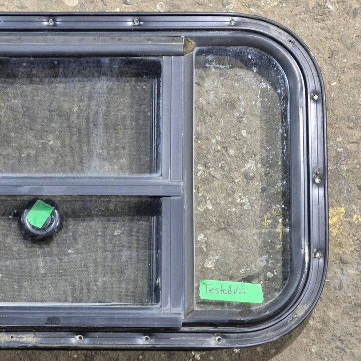 Used Black Radius Opening Window - 23.625 X 14.875 X 1.625 - Young Farts RV Parts