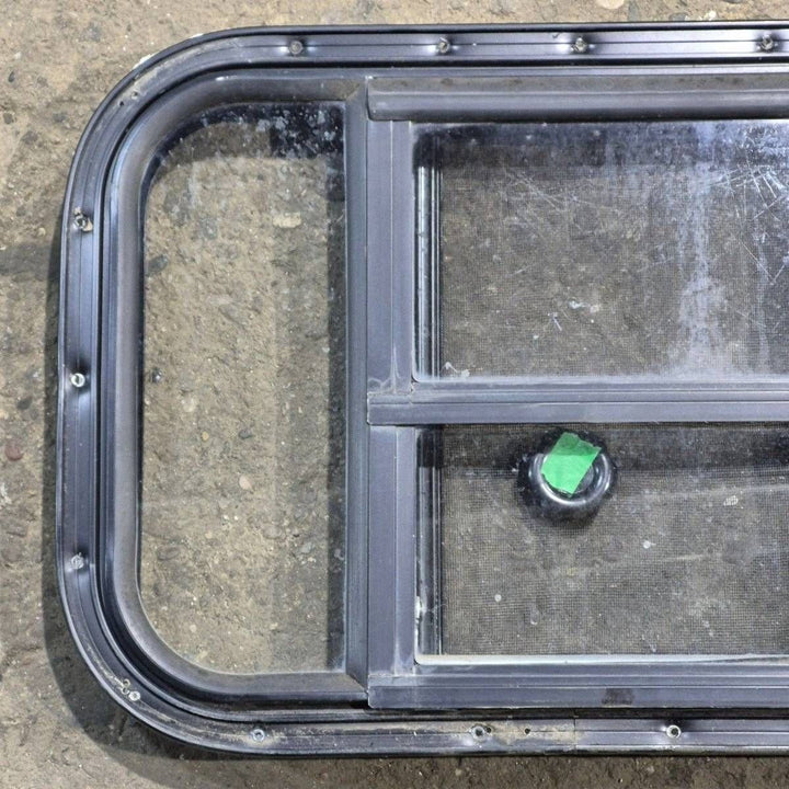 Used Black Radius Opening Window - 23.625 X 14.875 X 1.625 - Young Farts RV Parts