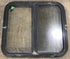 Used Black Radius Opening Window : 24 1/2" W x 21 1/2" H x 1 7/8" D - Young Farts RV Parts