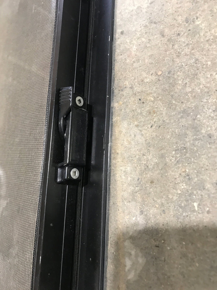 Used Black Radius Opening Window : 24 1/2" W x 21 1/2" H x 1 7/8" D - Young Farts RV Parts