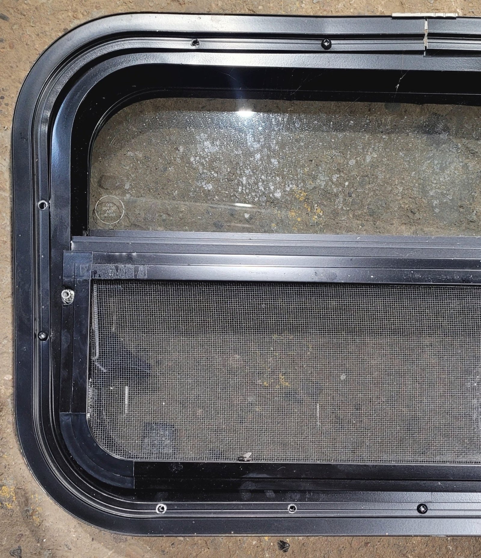 Used Black Radius Opening Window : 24 1/4