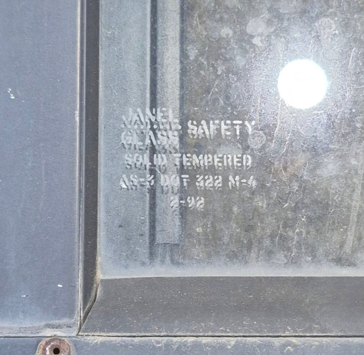 Used Black Radius Opening Window : 25 1/2" W x 20" H x 1 3/4" - Young Farts RV Parts