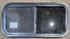 Used Black Radius Opening Window : 29 1/2" W x 14 1/4" H x 1 1/4" - Young Farts RV Parts