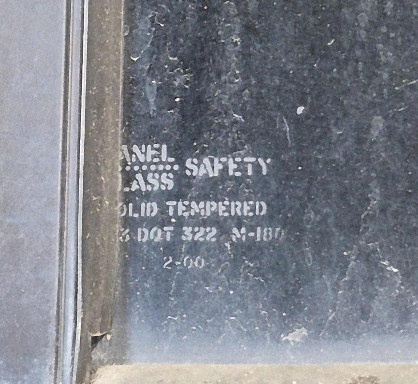 Used Black Radius Opening Window : 29 1/2" W x 14 1/4" H x 1 1/4" - Young Farts RV Parts