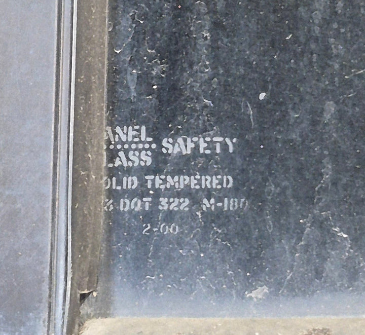 Used Black Radius Opening Window : 29 1/2" W x 14 1/4" H x 1 1/4" - Young Farts RV Parts