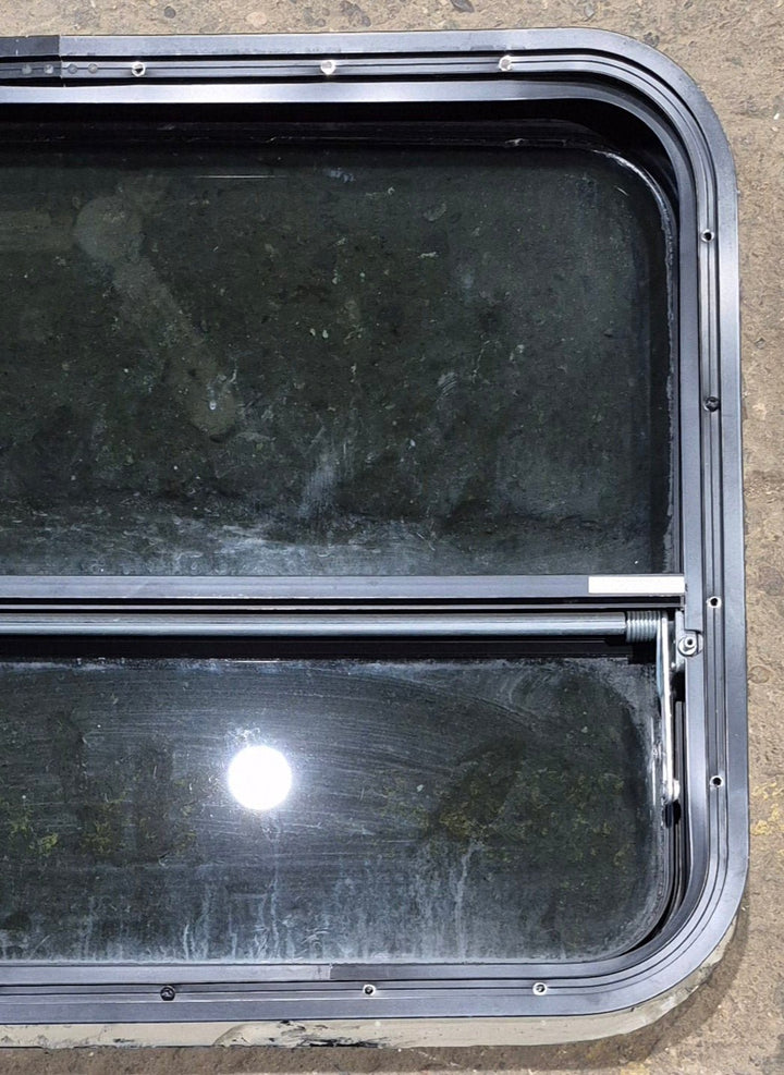 Used Black Radius Opening Window : 29 1/4" W x 21 1/4" H x 2" - Young Farts RV Parts