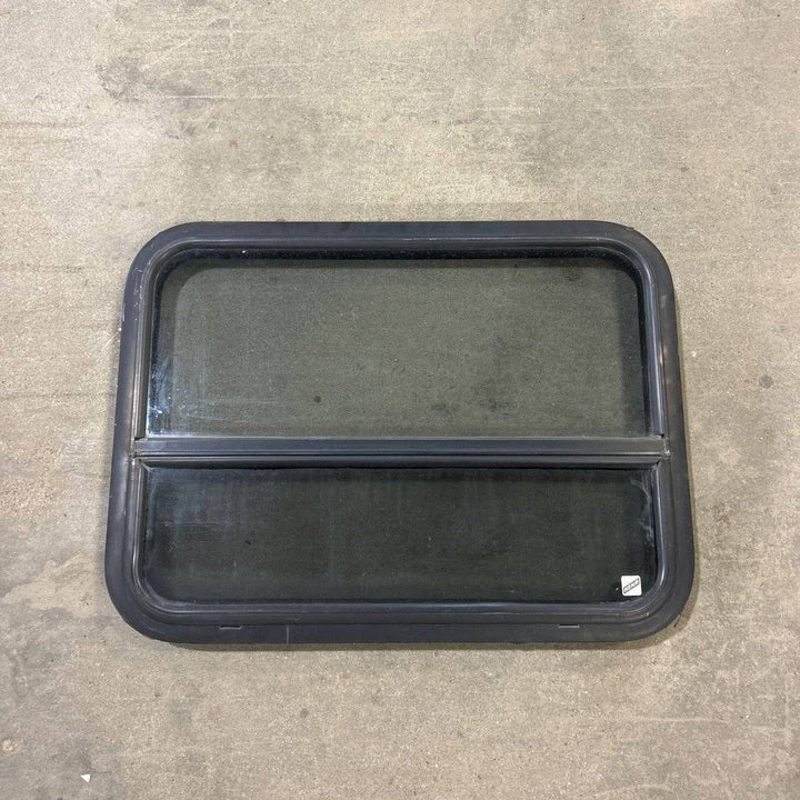 Used Black Radius Opening Window - 29.5 X 21.75 X 1.875 - Young Farts RV Parts