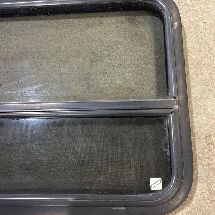 Used Black Radius Opening Window - 29.5 X 21.75 X 1.875 - Young Farts RV Parts