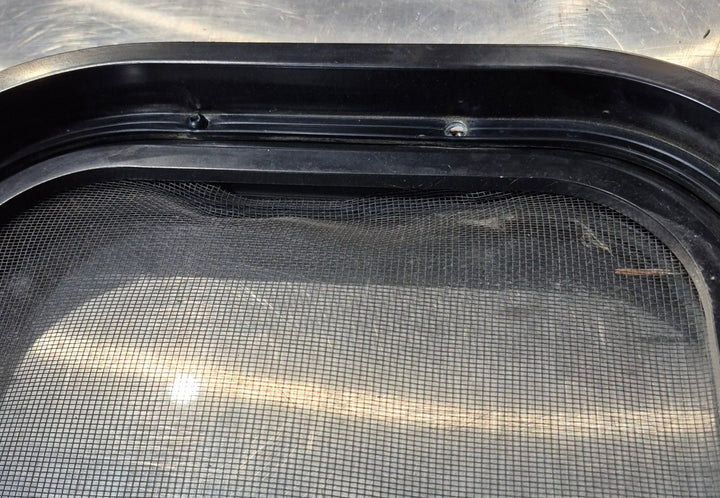 Used Black Radius Opening Window : 30 1/4" W x 11 3/4" H x 1 3/4" - Young Farts RV Parts