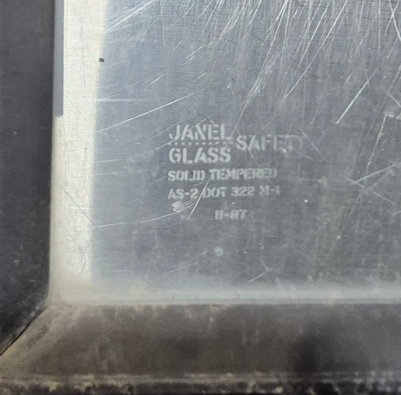 Used Black Radius Opening Window : 30 1/4" W x 11 3/4" H x 1 3/4" - Young Farts RV Parts