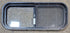 Used Black Radius Opening Window : 30 1/4" W x 11 3/4" H x 1 7/8" - Young Farts RV Parts