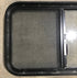 Used Black Radius Opening Window : 30 1/4" W x 17 3/4" H x 1 7/8" D - Young Farts RV Parts