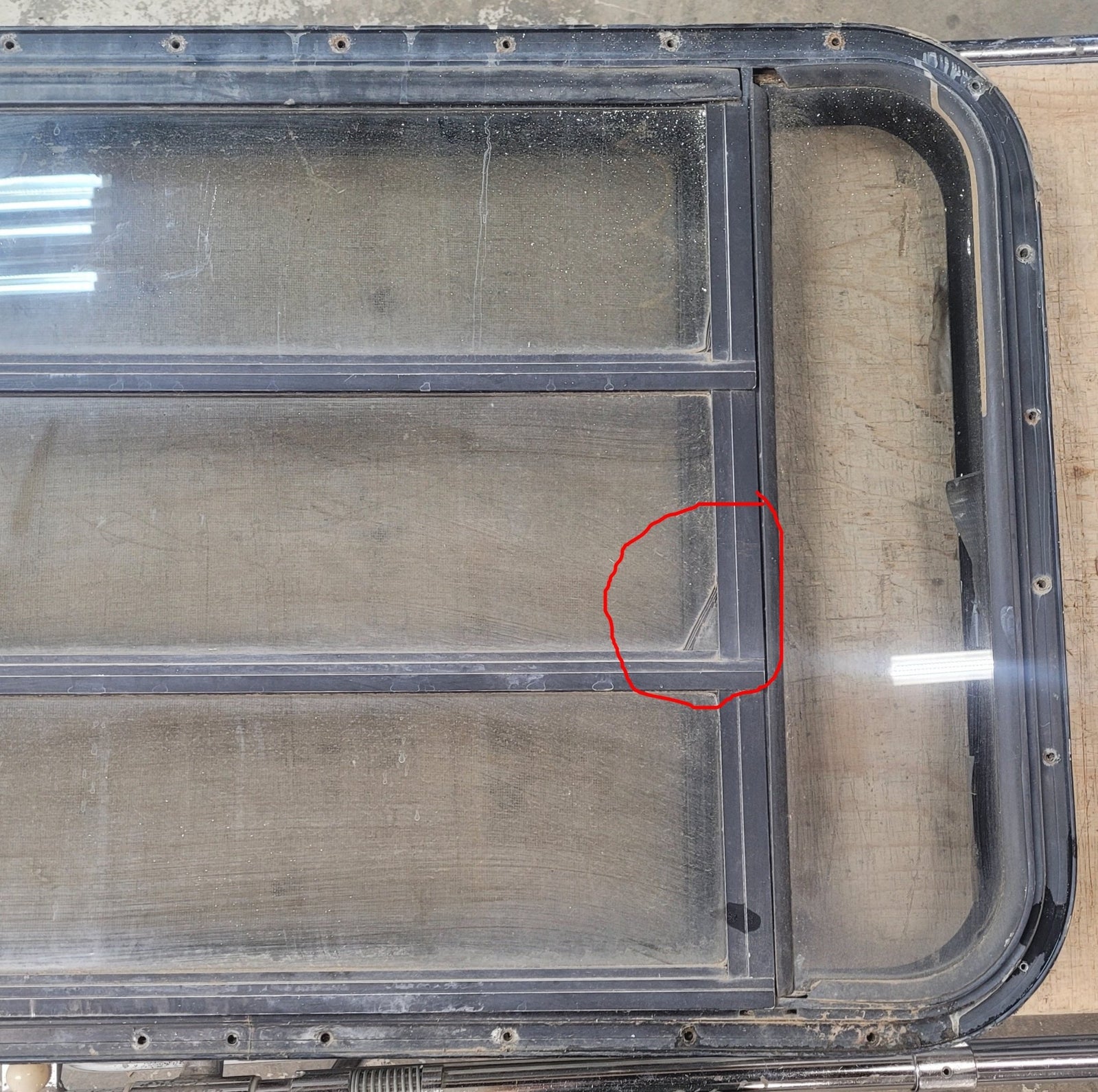 Used Black Radius Opening Window : 35 3/4