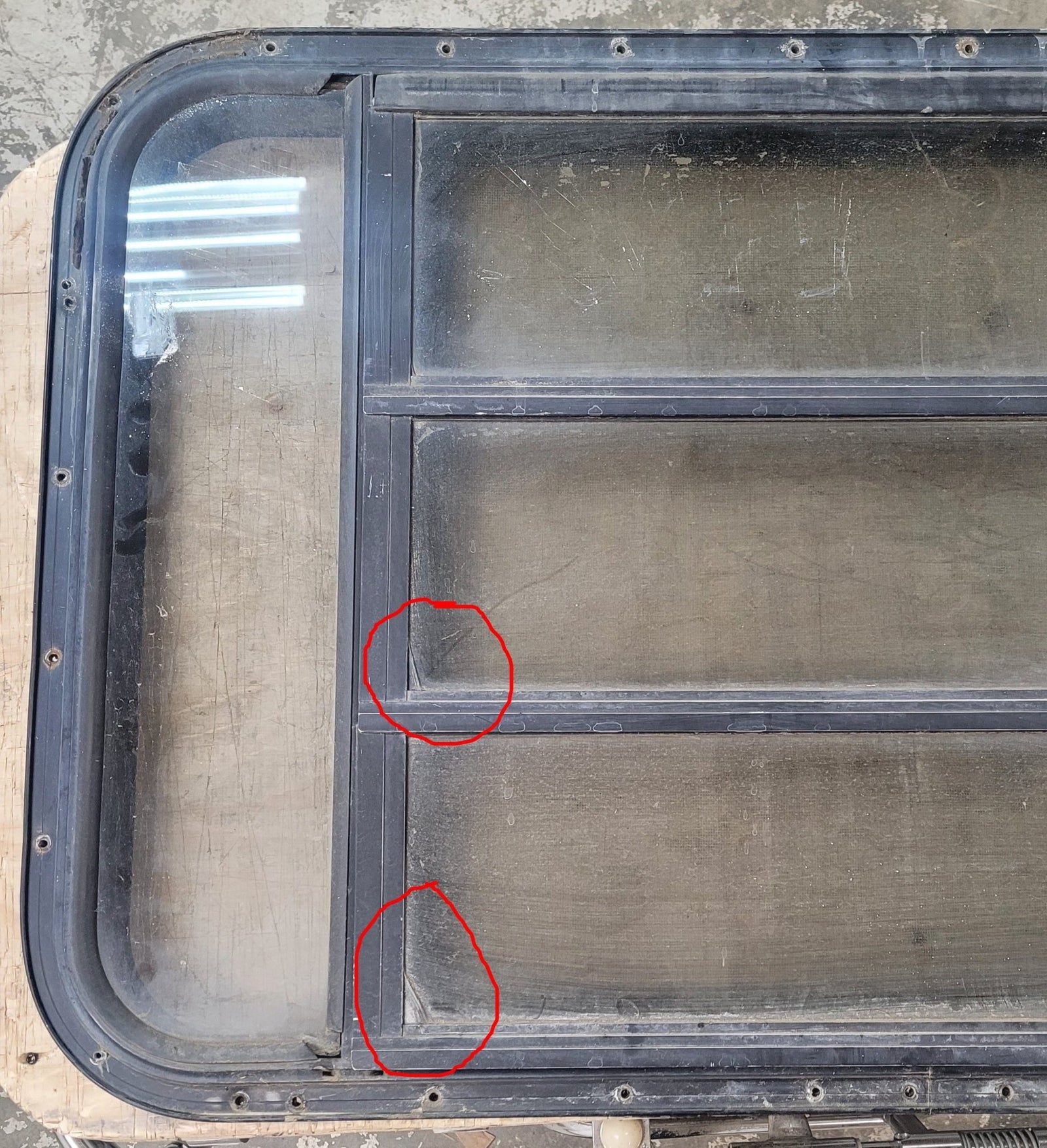 Used Black Radius Opening Window : 35 3/4