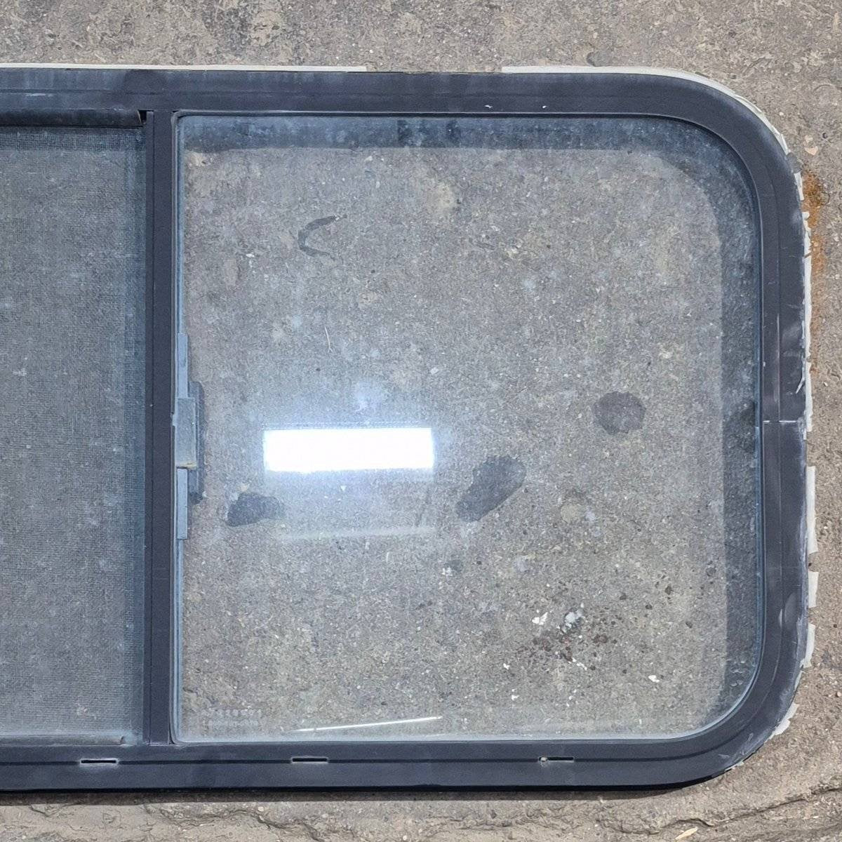 Used Black Radius Opening Window - 35.5 X 19.5 X 1.25 - Young Farts RV Parts