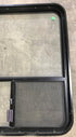 Used Black Radius Opening Window : 36 1/4" W x 30 1/4" H x 1 7/8" D - Young Farts RV Parts