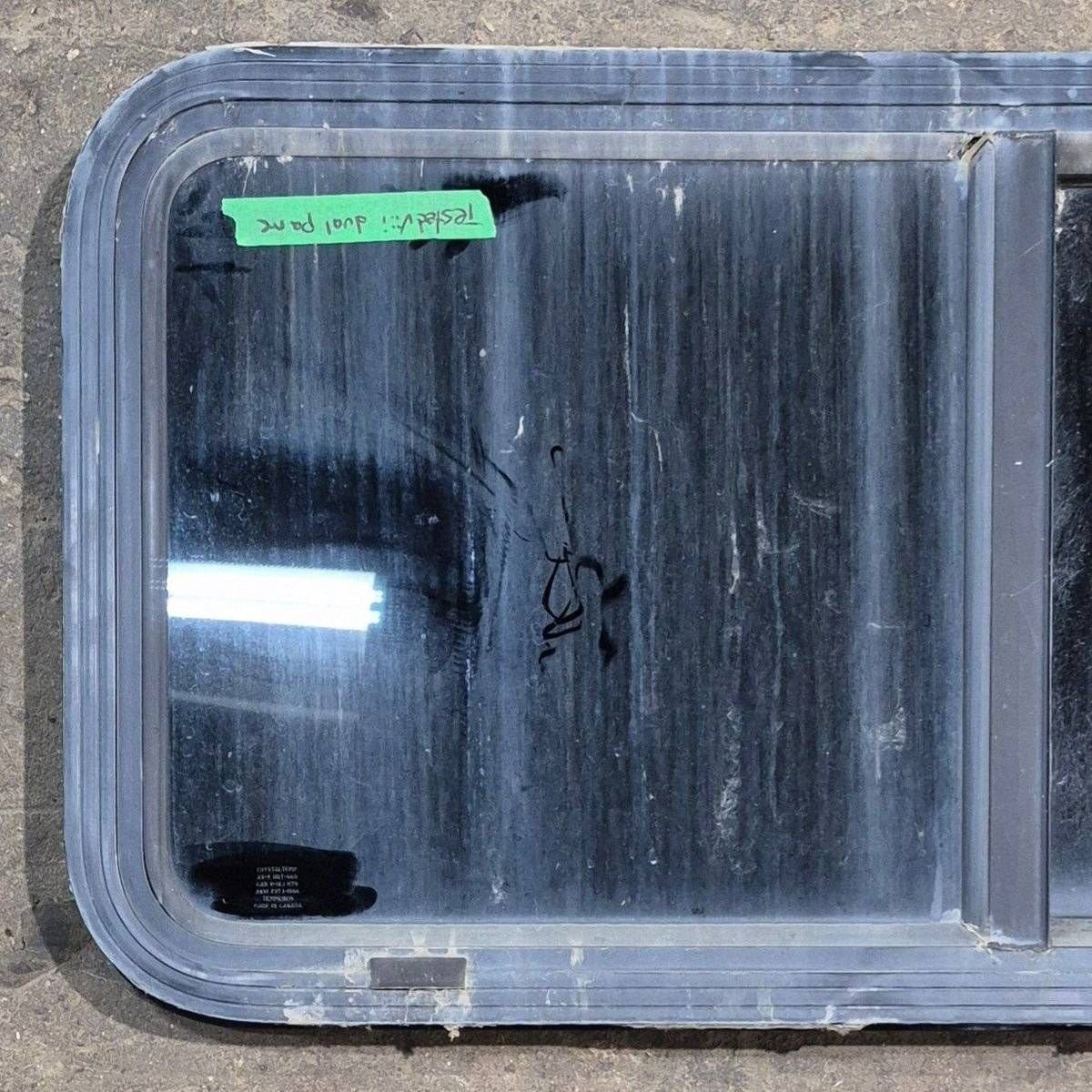 Used Black Radius Opening Window - 36 1/8" X 17 1/2" X 1 7/8" - Young Farts RV Parts