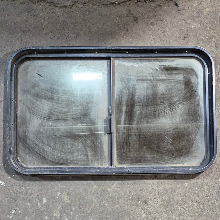 Used Black Radius Opening Window - 36.25 X 21.75 X 2 - Young Farts RV Parts