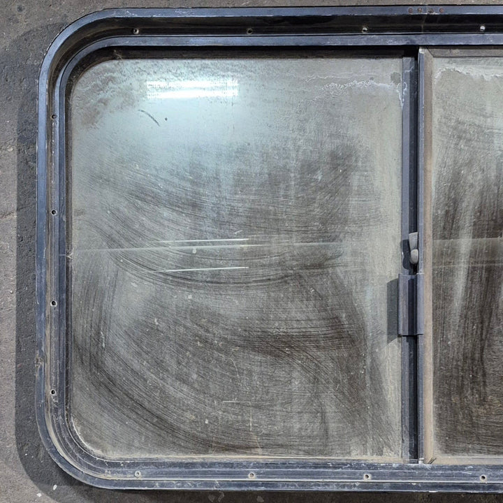 Used Black Radius Opening Window - 36.25 X 21.75 X 2 - Young Farts RV Parts