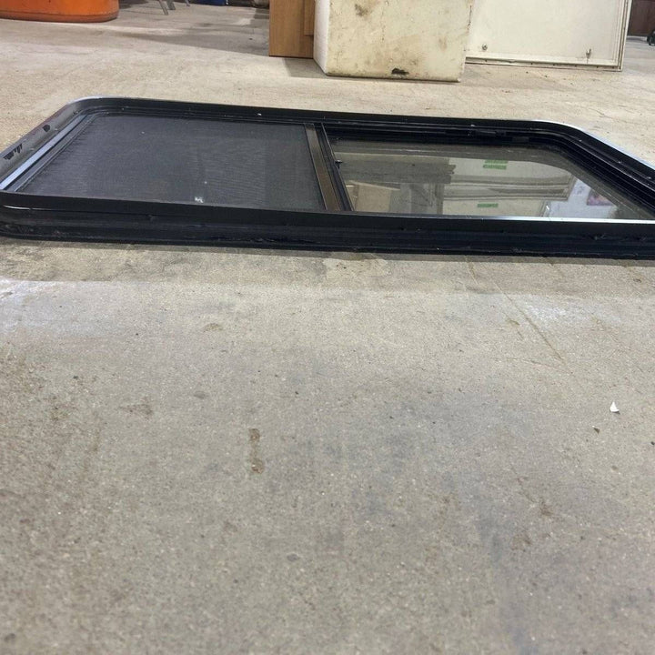 Used Black Radius Opening Window - 41.75 X 26 X 1.875 - Young Farts RV Parts