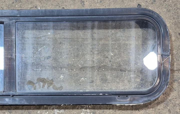 Used Black Radius Opening Window : 42 1/4" W x 11 3/4" H x 2" - Young Farts RV Parts