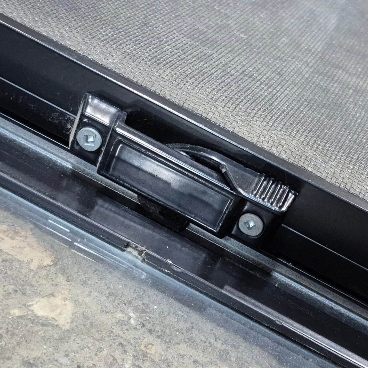 Used Black Radius Opening Window : 42 1/4" W x 11 3/4" H x 2" - Young Farts RV Parts