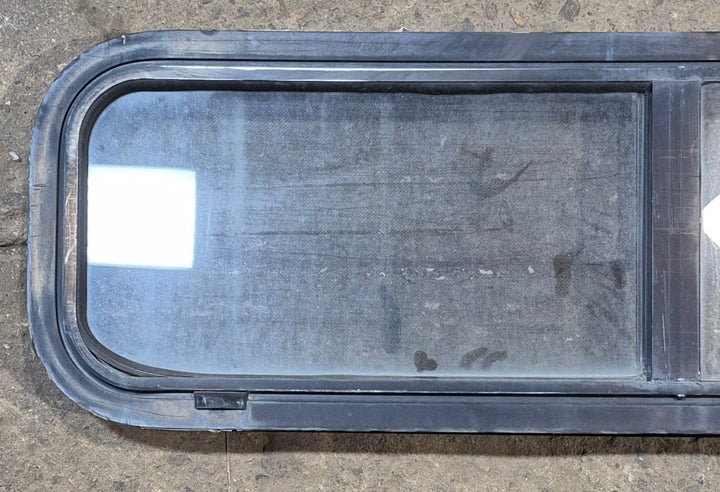 Used Black Radius Opening Window : 42 1/4" W x 11 3/4" H x 2" - Young Farts RV Parts