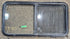 Used Black Radius Opening Window : 42 1/4" W x 21 3/4" H x 1 3/4" - Young Farts RV Parts