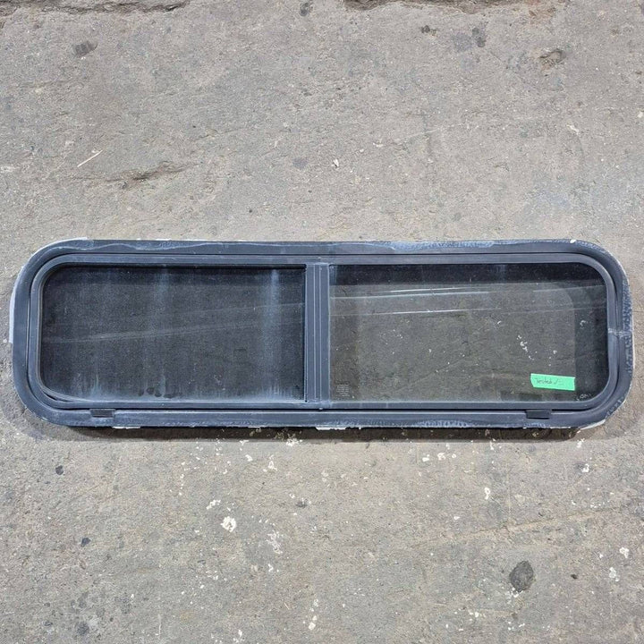 Used Black Radius Opening Window - 42 X 11 3/4 X 2 - Young Farts RV Parts