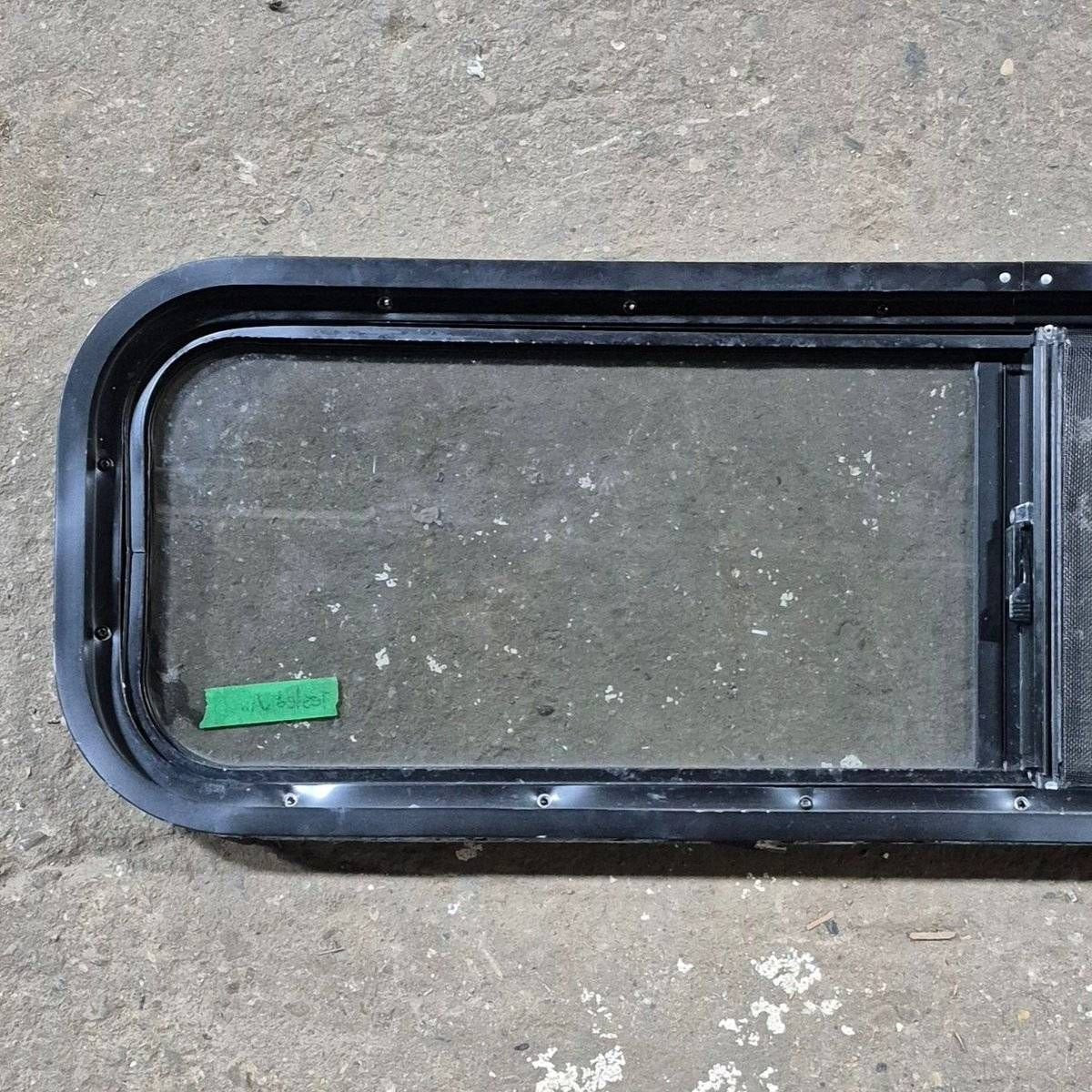 Used Black Radius Opening Window - 42 X 11 3/4 X 2 - Young Farts RV Parts