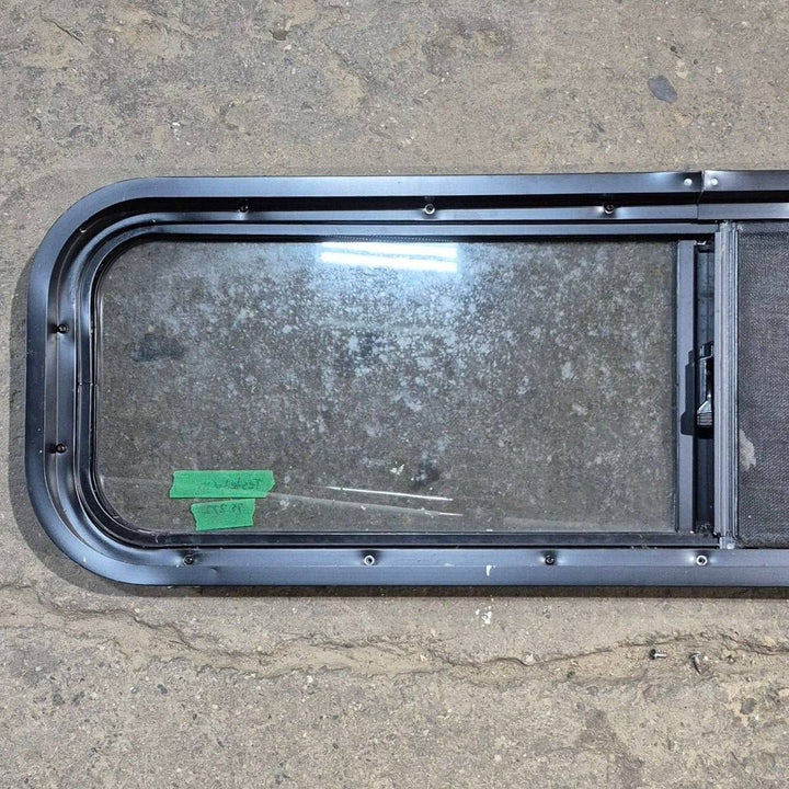 Used Black Radius Opening Window - 42 X 11.75 X 2 - Young Farts RV Parts