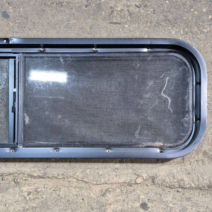 Used Black Radius Opening Window - 42 X 11.75 X 2 - Young Farts RV Parts
