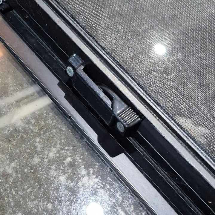Used Black Radius Opening Window - 42 X 11.75 X 2 - Young Farts RV Parts