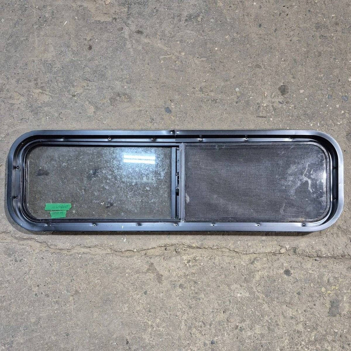 Used Black Radius Opening Window - 42 X 11.75 X 2 - Young Farts RV Parts